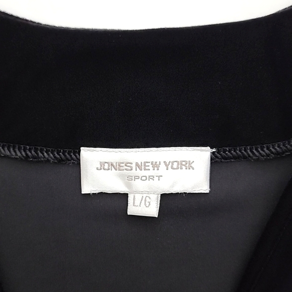 Jones New York Sport Black Velour One  Button Long Drapey Cardigan Size Large - Picture 4 of 8